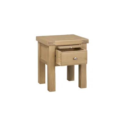Natural Oak End Lamp Table with Drawer