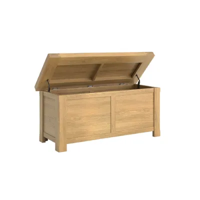 Natural Solid Oak Blanket Bed Storage Box