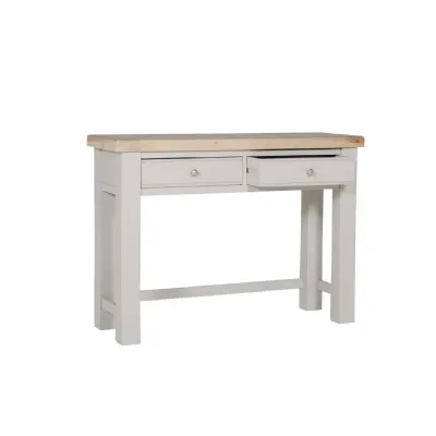 Taupe Wooden 2 Drawer Dressing Table Desk Oak Top