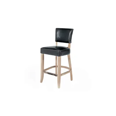 Blue Padded Leather Kitchen Breakfast Bar Chair
