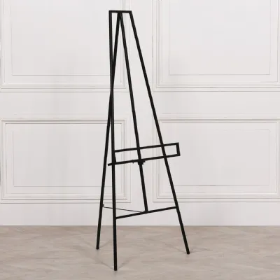 Black Metal Easel with Adjustable Display Shelf