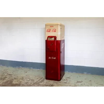 Red Wrought Iron Small Vending Machine Style Drinks Cabinet