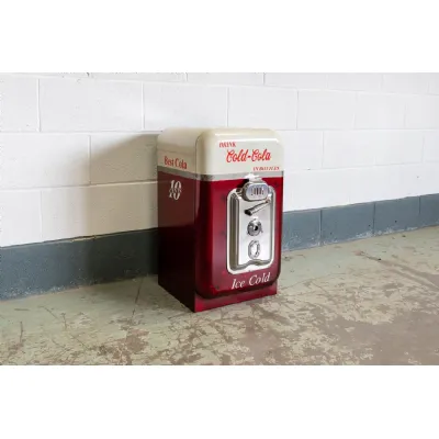 Red Wrought Iron Vending Style Bedside Table Urban Chic