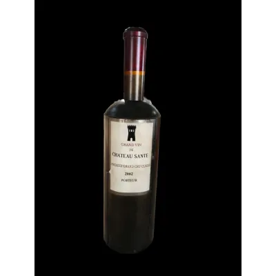 Green and Red Wrought Iron Wine Bottle Shaped Wine Rack