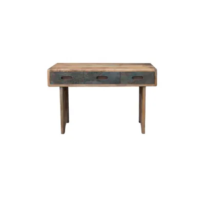Natural Mango Wood 3 Drawer Large Console Table