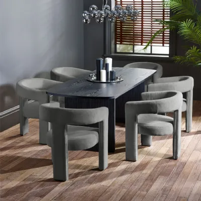 Elara Grey Chenille Upholstered Chair
