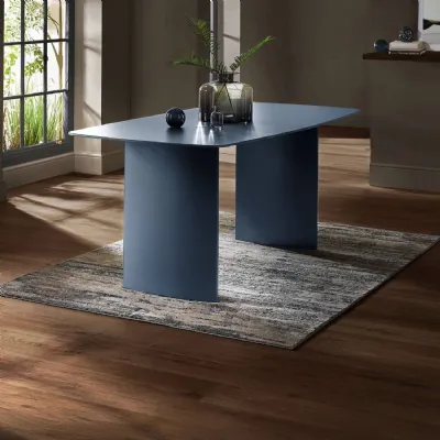Element Rectangular Glass Table Matt Blue