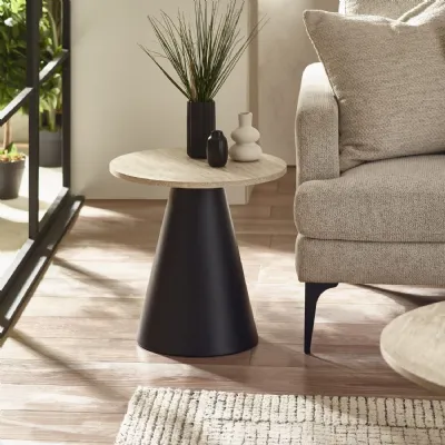 Elgon Travertine Effect Coffee and Lamp Table Set