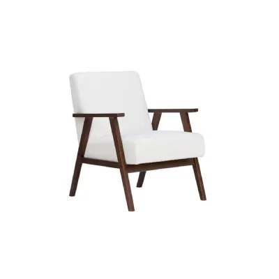 Ellwood Boucle Armchair White & Dark Brown