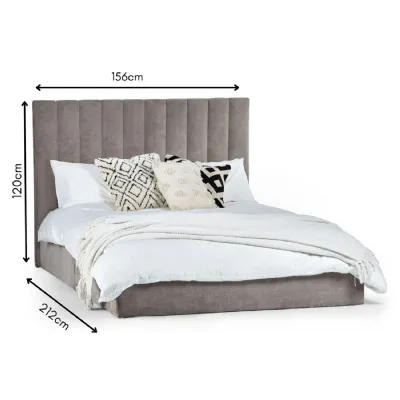 Eloise 150cm King Size Bed Grey