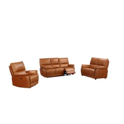 Tan Brown Leather 2 Seater Sofa