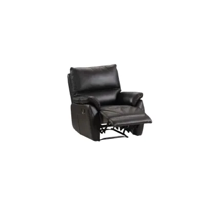 Black Leather Recliner Armchair