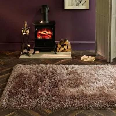 Origins Extravagence Mink Polyester Tufted Thick Shaggy Plain Shaggy Rug 160x230cm