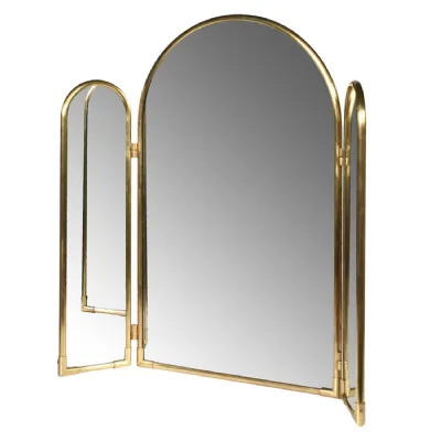 Gold Arch 3 Piece Dressing Table Mirror