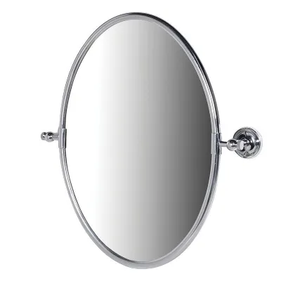 Chrome Oval Framed Simple Wall Mirror