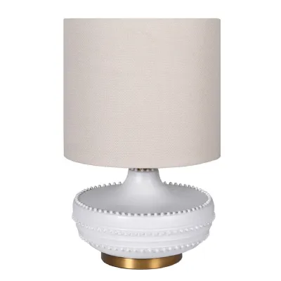 Majorelles Round Table Lamp with Linen Shade