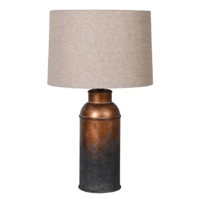 Aged Gold Table Lamp with Linen Shade