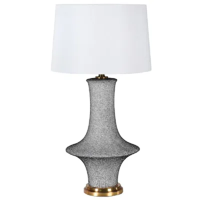 Blue And Gold Speckled Lamp With Shade