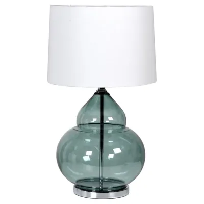 Bubble Glass Lamp With White Shade