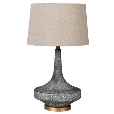 Grey Blue Shagreen Effect Ceramic Lamp