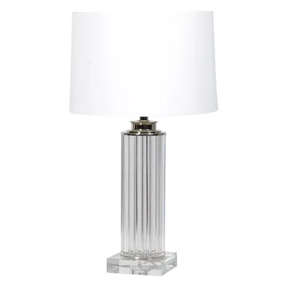 Acrylic Pillar Lamp With White Shade