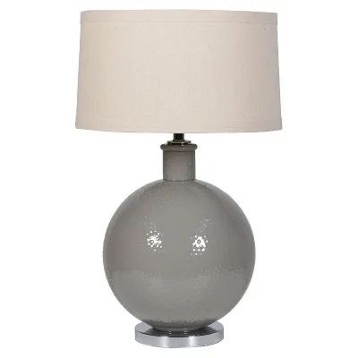 Grey Ceramic Ball Lamp With Grey Shade
