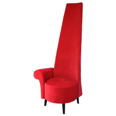 Red Fabric Upholstery High Back Luxury Accent Chair