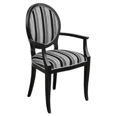 Clio Stripe and Twilight Fabric Dining Carver Chair Bespoke
