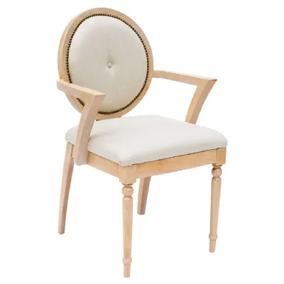 Arran Oyster Fabric Bespoke Dining Chair Wooden Frame