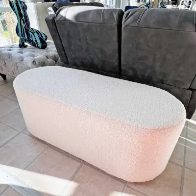Teddy Plush Fabric Oval Bench Seat Bespoke