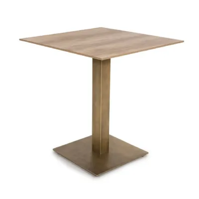 Cafe Table 700x700x760 Man Oak Bronze Base
