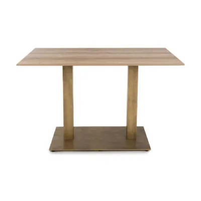 Cafe Table 1200x700x760 Man Oak Bronze Base