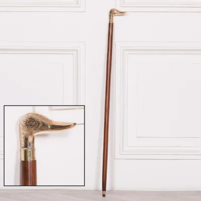 Duck Brass Wooden Walking Stick