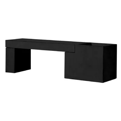 Black Concrete Bench Plant