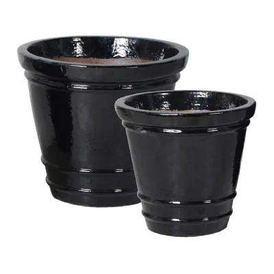 Set of 2 Black Planters
