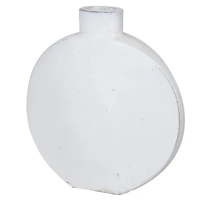 Large White Round Ceramic Vase
