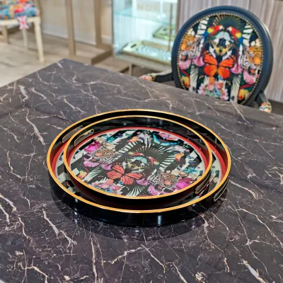 Myrtle and Mary Paradise Lost Design Set of 2 Serving Trays