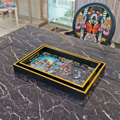 Myrtle and Mary Le Cirque Du Monde Set of 2 Serving Trays