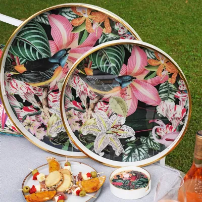 Myrtle and Mary Tropical Bomb Design Set of 2 Serving Trays