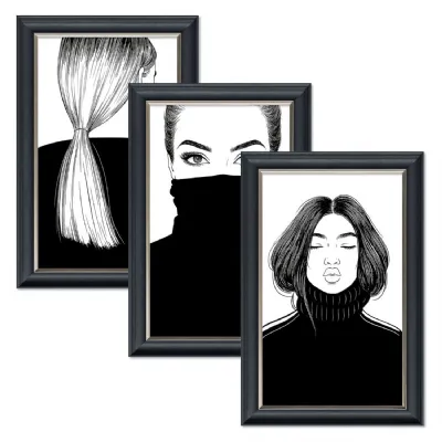 Velvet Grey Fabric 60x40cm Wall Artwork Dark Wood Frame