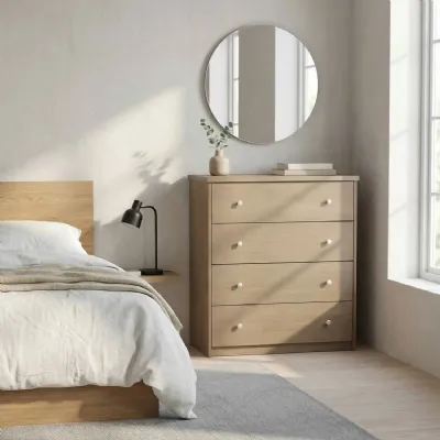 Smoked Oak Chest of 4 Drawers