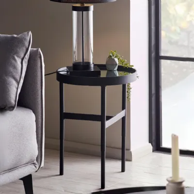 Franki Mirror Glass Lamp Table