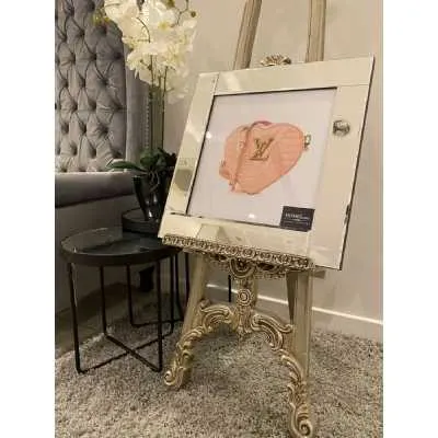 Lv Pink Heart Fashion Handbag Wall Art Mirror Frame