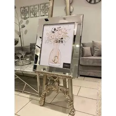 Jimmy Choo Round Vase Nude Flower Wall Art Mirror Frame
