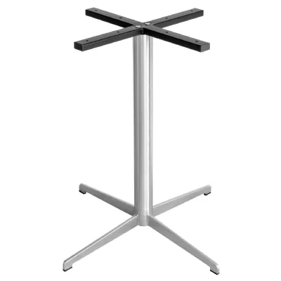 Brushed Steel Square Table Base Only 70cm