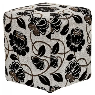 Custom Floral Fabric Square Foot Stool Bespoke