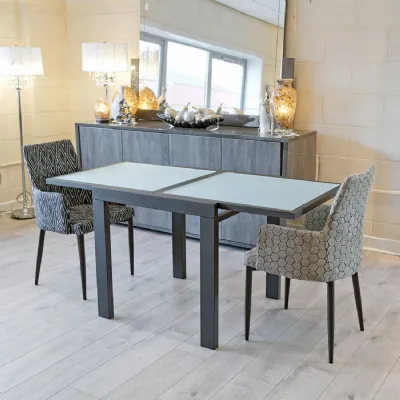 White Frosted Glass 150cm Extending Dining Table Metal Legs