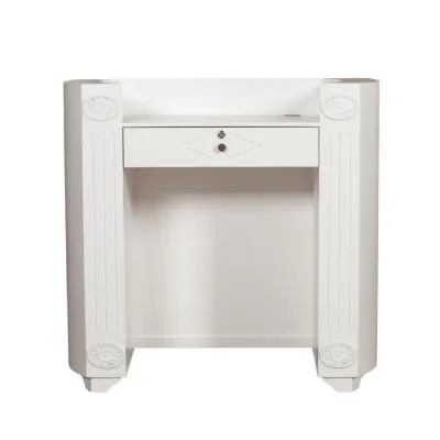 White Reception Desk with Drawer