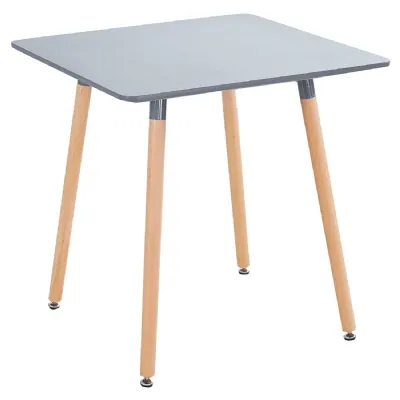 Grey Square Top 70cm Small Dining Table Wooden Legs