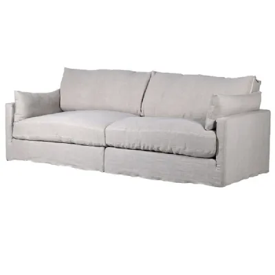 Natural Linen Large 3 Seater Sofa